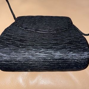 LA REGALE evening bag measures 8x7 w/ 22” strap. bought in boutique shop.